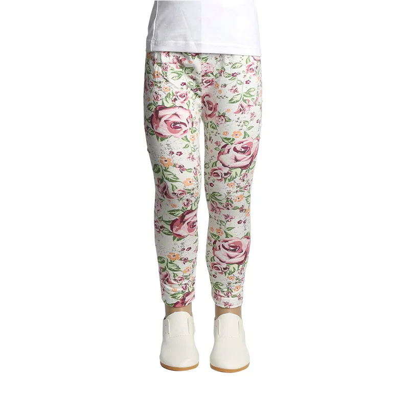 Модные детские штаны с цветочным принтом сезон осень-лето узкие брюки для