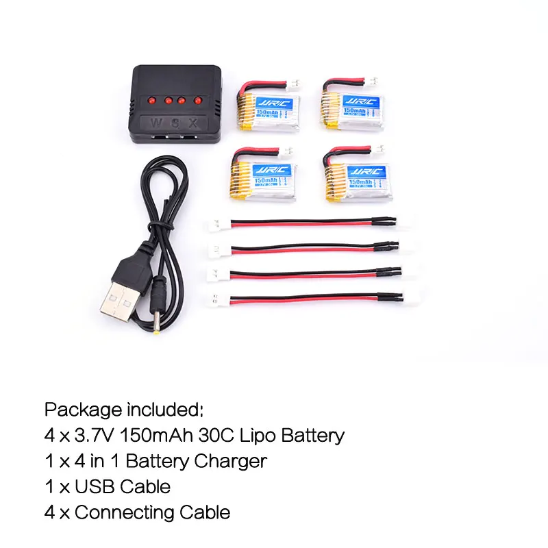 4 шт. JJRC H36 3 7 V 150mAh 30C Lipo батарея и USB зарядное устройство X4 016 для RC Drone Goolrc T36 E010 E011 E012
