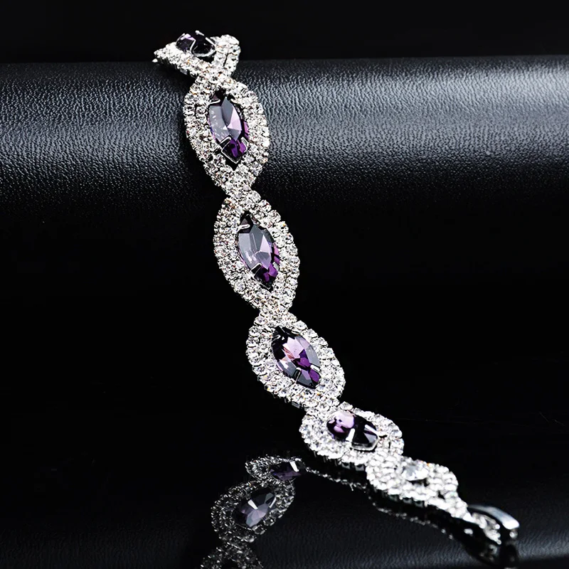 Роскошные браслеты с кристаллами для женщин серебряные и обручи женские