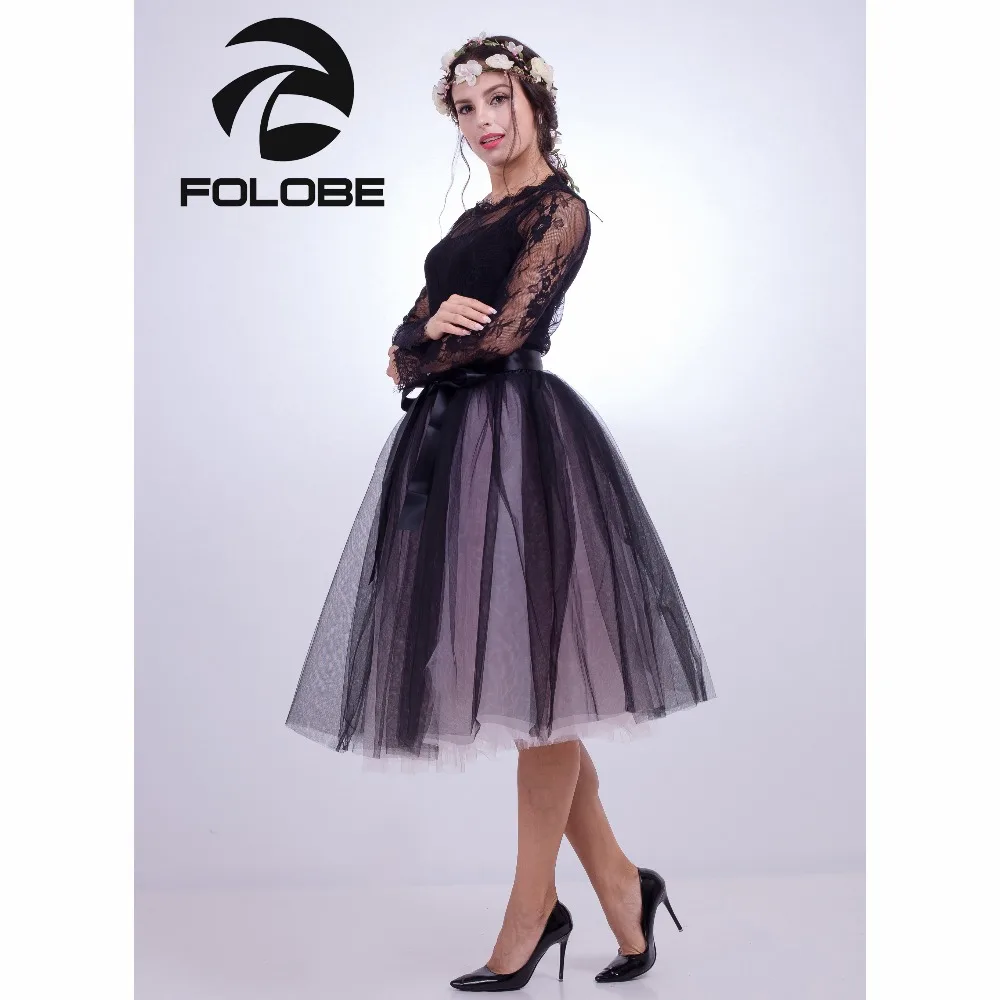 FOLOBE 7 стилей 65 см длинное бальное платье юбка-пачка из тюля Женская