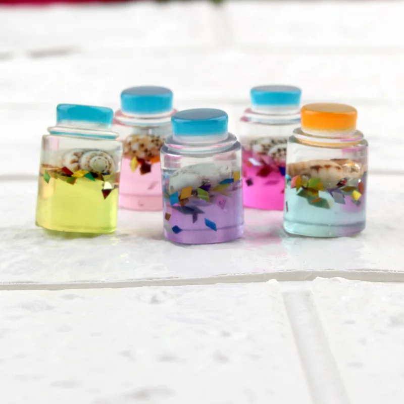 

14*21MM Colorful 3D Resin Cabochons Glitter Bottle Shape Plastic Cameo Bead Fit Ornament Accessories Jewelry Material Bow Center