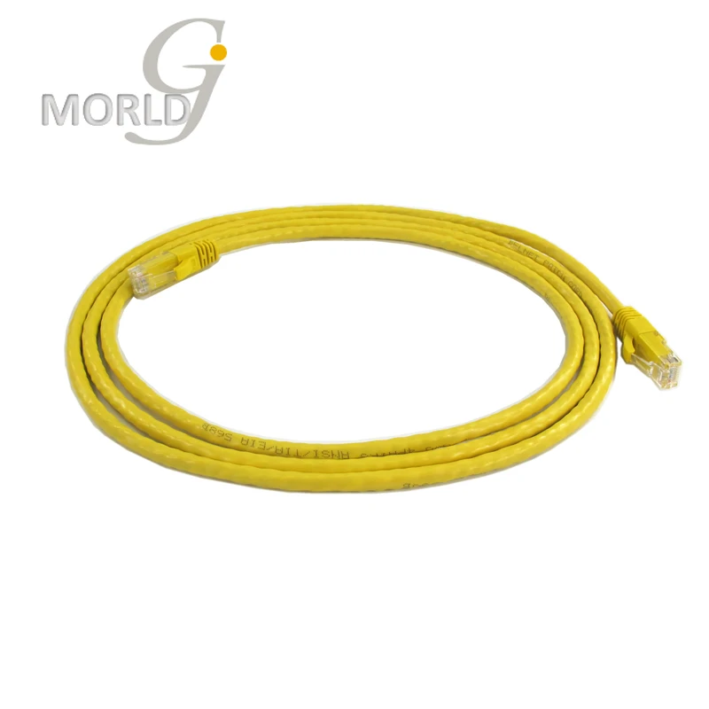 200 футов хорошее качество CAT5E UTP желтый круглый кабель Ethernet кабели Сетевой провод 2
