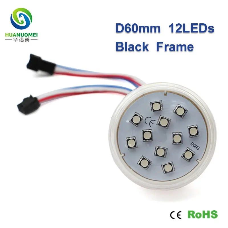 Диаметр 60 мм led rgb Пиксела ucs1903 программируемый 12 шт. 5050 smd водонепроницаемый IP67 пиксель rgb led модуль свет развлечения центр