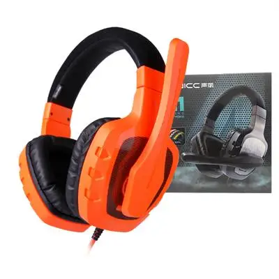 Orange SENICC A1 светильник, вес, сильные басы, игровые наушники, SoundSmart, шумоподавление, микрофон, геймерская гарнитура с микрофоном, разъем 3,5 мм для телефона - Цвет: Orange