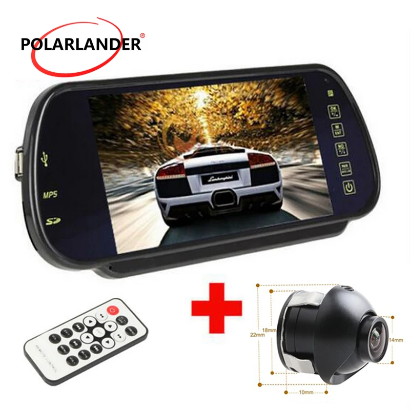 

7 Inch TFT Screen Car Monitor HD Display 12-24V Plug-In Parking System MP5 USB/SD/FM 800*480 Rear Mirror LED Rear View Camera