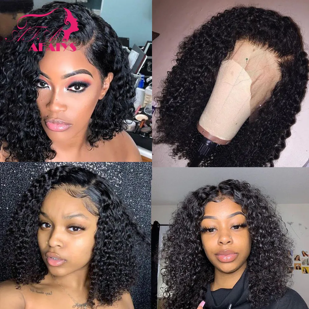 AFAIYS сторона часть странный вьющиеся короткие Синтетические волосы на кружеве