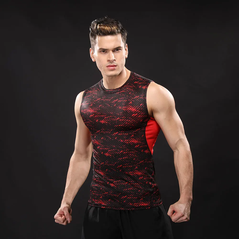 Облегающий жилет без рукавов бегунов тренировочный топ для бега мужские