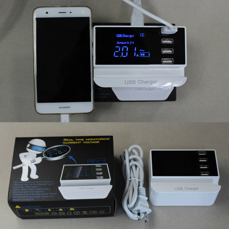 Умное зарядное устройство с 4 USB-портами для iPhone XS Max XR X 7Plus 8Plus быстрая зарядка