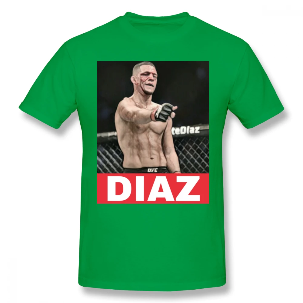 Зеленый Awesome UFC MMA Fighter Nate Diaz футболка мужская с круглым вырезом и графическим принтом Camiseta футболка большого размера - Цвет: Зеленый
