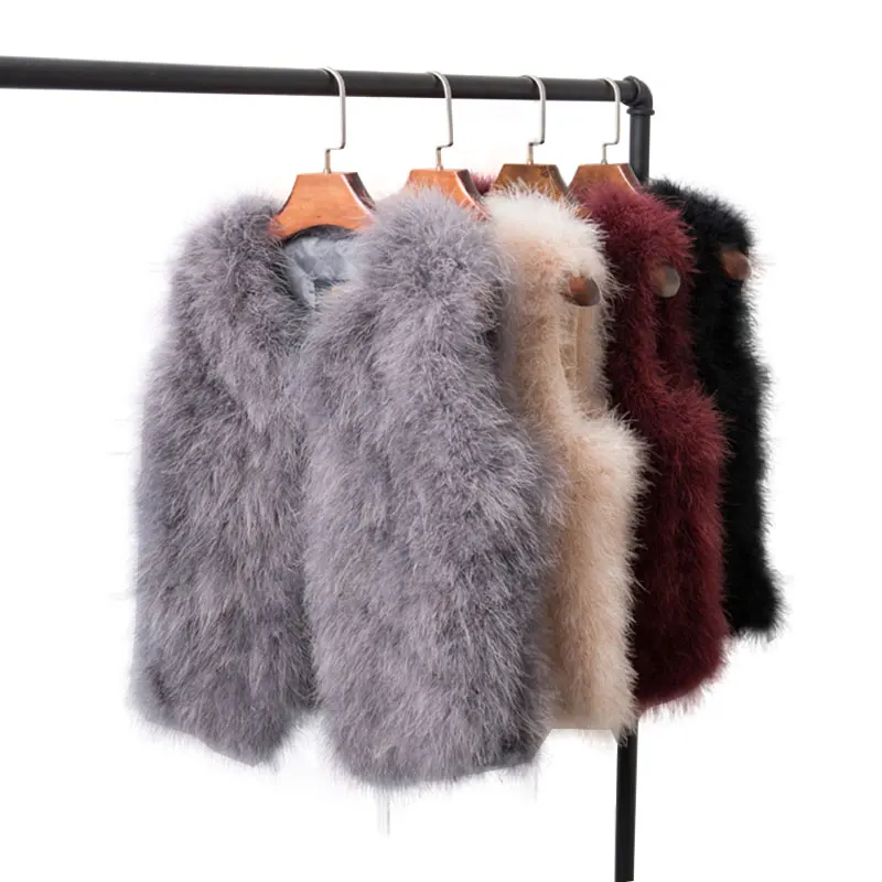 Зимние Модные Женские однотонные тонкие Страусиные жилеты повседневные