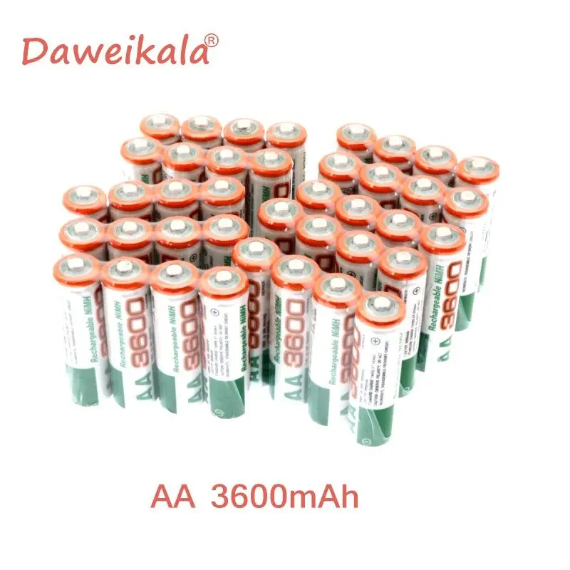 Новая 1,2 V AA 3600mAh Ni-MH батарея AA Экологически чистая аккумуляторная батарея высокой емкости экономичная батарея