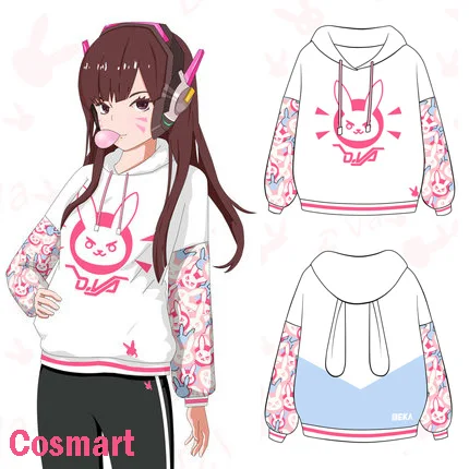 

[STOCK]Game OW Rabbit D.VA DVA Kawaii Lolita Cosplay Cotton Fleece Hoodie Jacket Pullover NEW