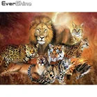 Evershine 5D алмазная вышивка, полный дисплей, фотография, тигр стразы, алмазная живопись, леопард