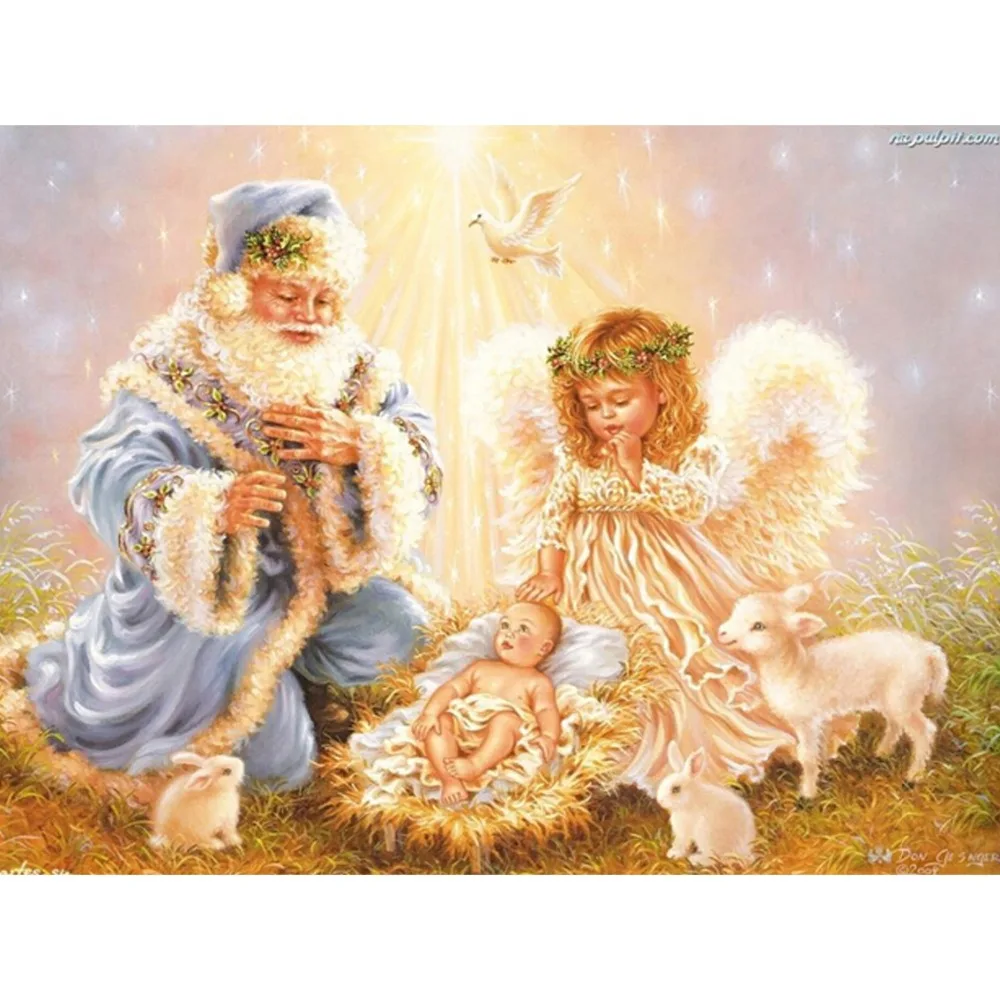 

5D DIY Diamond Embroidery Santa Christmas Diamond Painting Angel Wings Drawings Mosaic Kit Full Square Drill Rhinestones Crafts