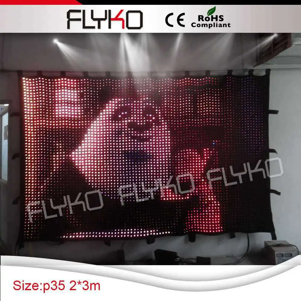 P3.5 cm 2m * 3m clear hot show led видео занавес музыка сценический фон | Лампы и освещение