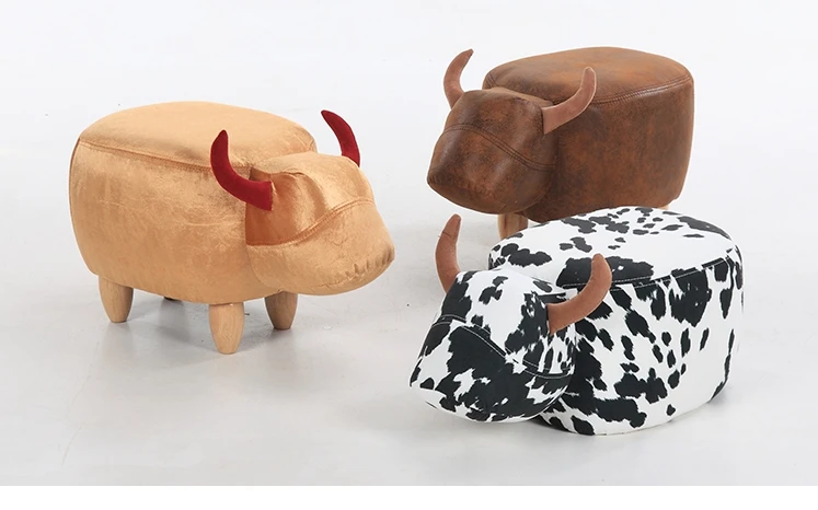 Бесплатная доставка Новый продукт Милая табуретка для животных корова пуфик