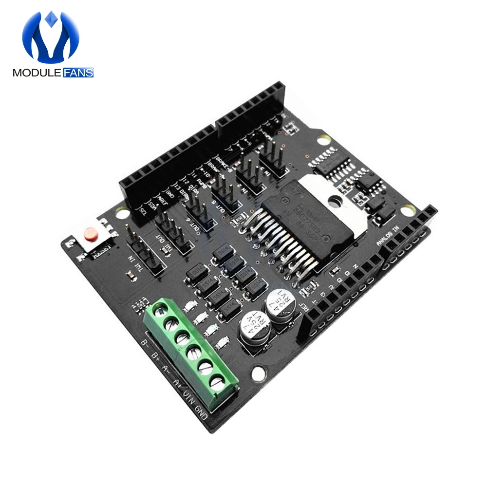 Для Arduino UNO R3 MEGA2560 Двухканальный драйвер двигателя постоянного тока Плата расширения l298нh модуль вождения Замена L298P L298
