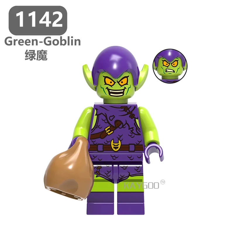 Конструктор Marvel Avengers Spiderman Miles Green Goblin Ultimate Kingpin Noir gwinom Legoings SingleSale детские