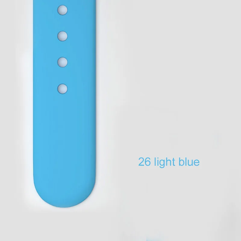 light blue Мягкий силиконовый замена спортивный ремешок для наручных часов Apple Watch, версия 1, 2, 3, 42 мм, 38 мм, браслет на запястье, ремешок для smart watch 40 мм 44 ремень - Цвет ремешка: light blue