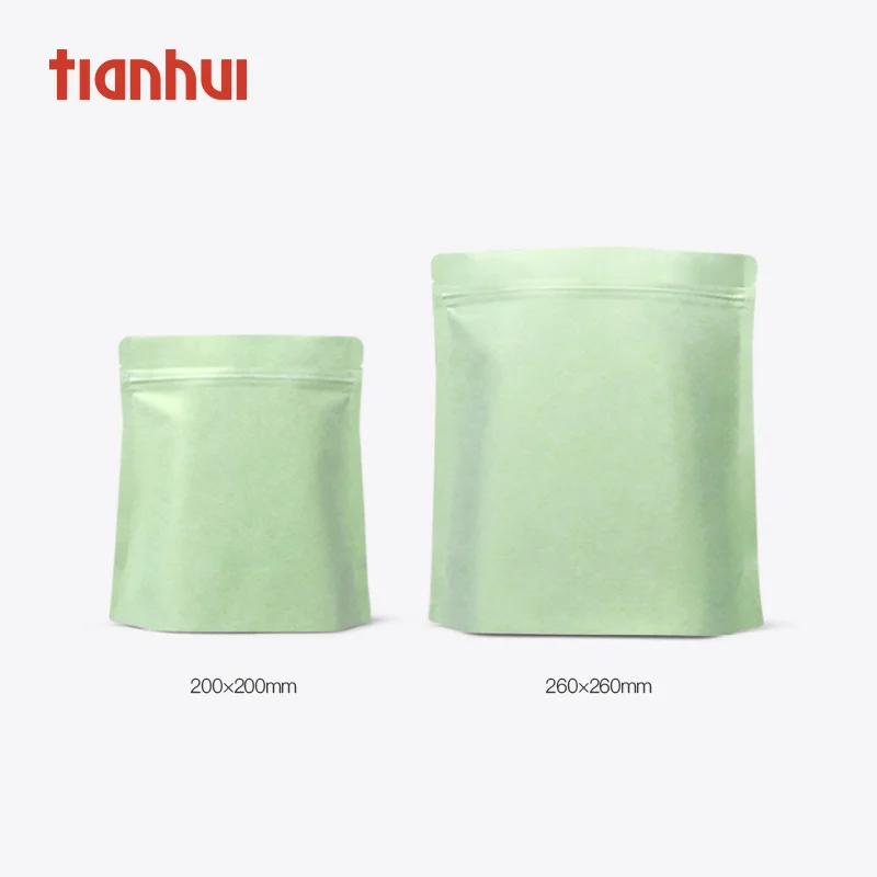 100 шт Tianhui хлопок бумага самозапечатывающийся алюминиевые мешки для кофе из фольги Ziplock молнии мешки для хранения еды - Цвет: Green