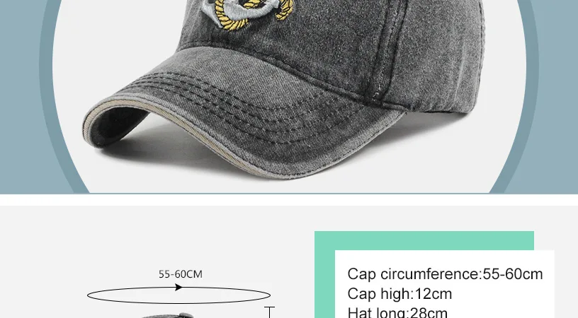 Изысканно вышитая якорь мужская бейсбольная Кепка женщина Snapback черный мужской грузовик уличный головной убор моряка