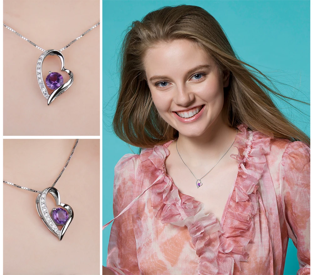 JewelryPalace сердце любовь навсегда 1.2ct Природные Фиолетовый аметист драгоценный