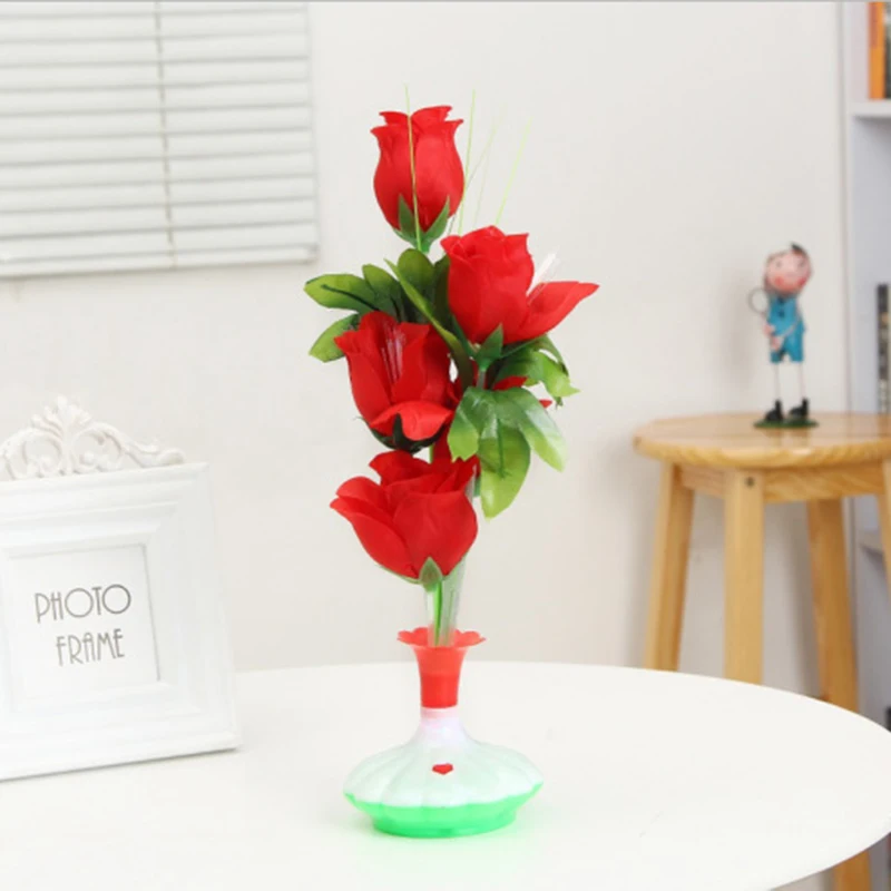 1 PC New LED Artificial flower Optical Fiber Lamp Flower Calla Lily Vase Night Light Decoration for Home Party Decor