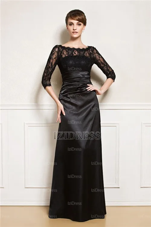 Sheath/Column Bateau Floor-length Satin Mother of the Bride Dress Designer #IZIED9482 | Свадьбы и торжества