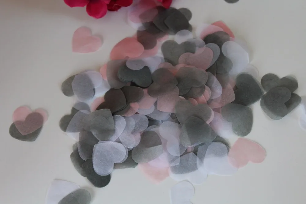 2400 розовый серый белый Сердце свадьба конфетти вечерние ничные воздушные шары