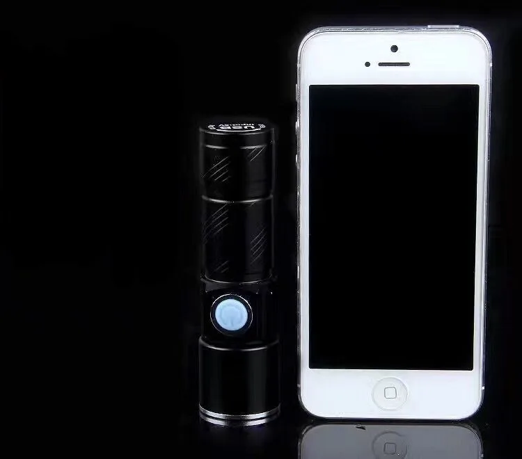 USB Светодиодная лампа Масштабируемая Cree XPE портативный фонарик золотой/черный |