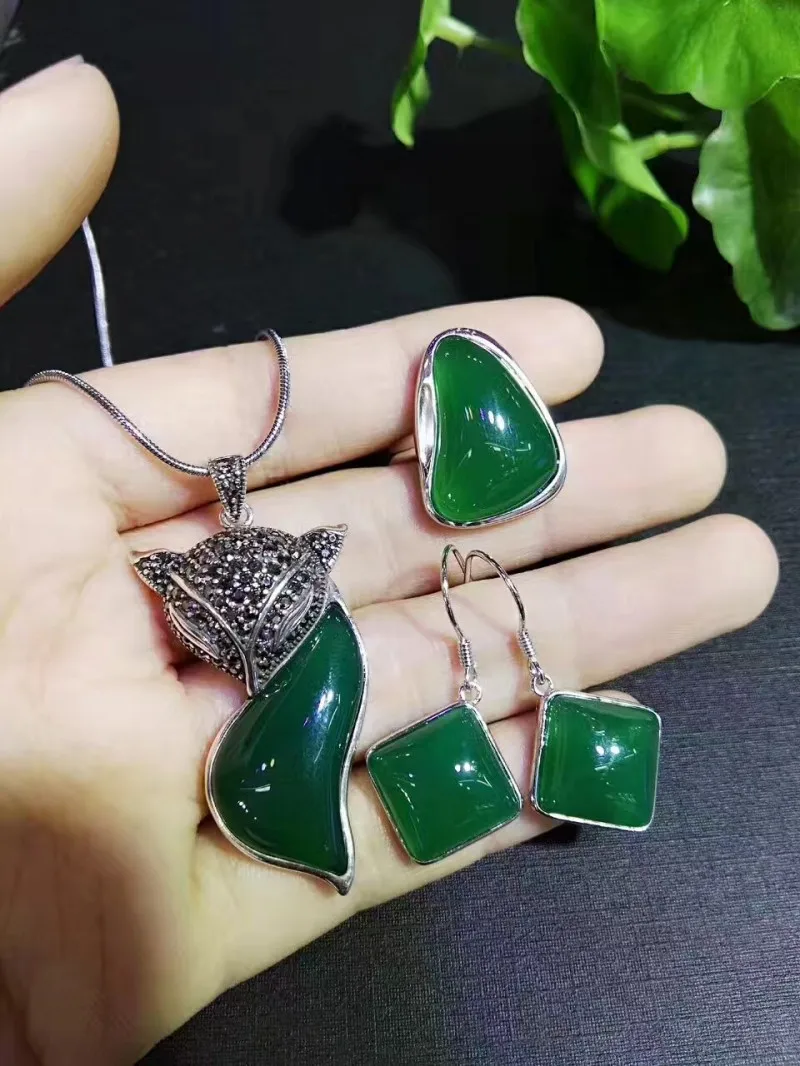 Кольцо из натурального халцедона подвеска серьги браслет серебра s925 пробы