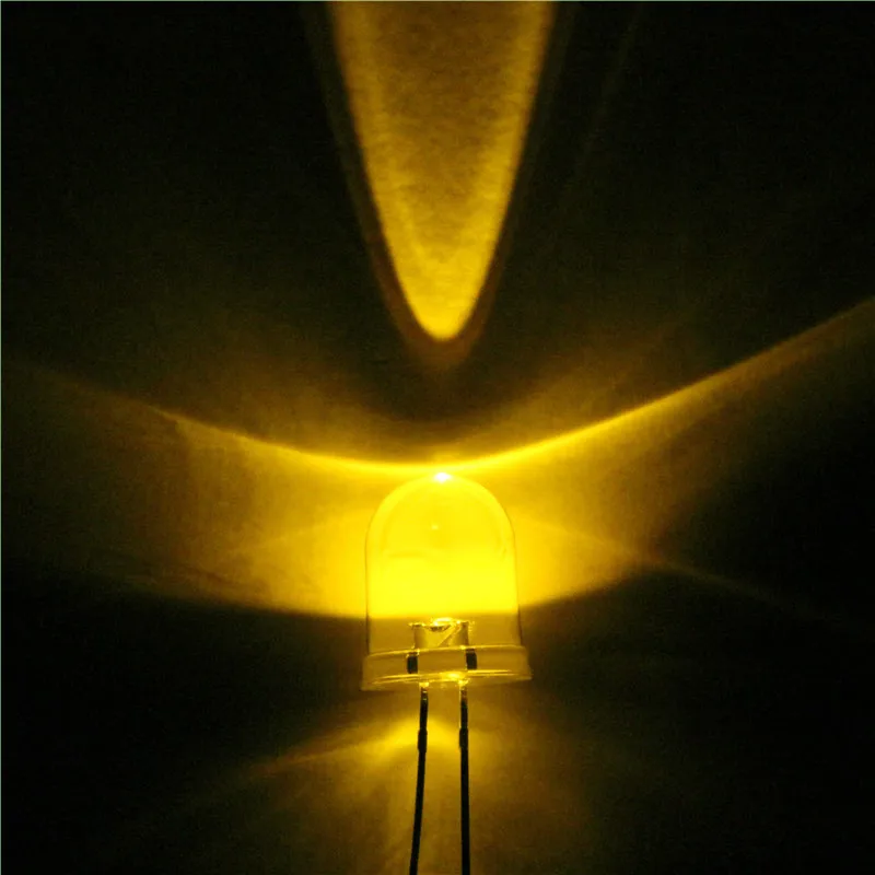 100 шт. LED 10 мм теплый белый светодиод круглые светодиоды ультра яркие супер