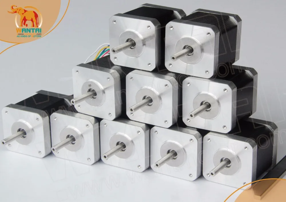 (USA Ship ) 10 PCS Wantai Nema 17 Stepper Motor 42BYGHW609, with 4000g.cm, 1.7A CNC Robot 3D I3 Makebot Reprap Printer(CE, ROSH)