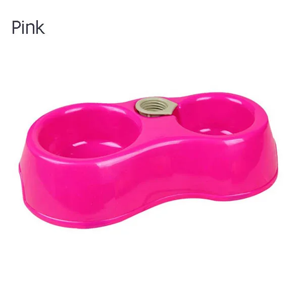Pink Двухпортовый автоматический дозатор воды для собак, кормушка, миска для кошек, миска для еды, миска для домашних животных, миски для питья маленьких собак, чайник для котенка - Цвет: Pink