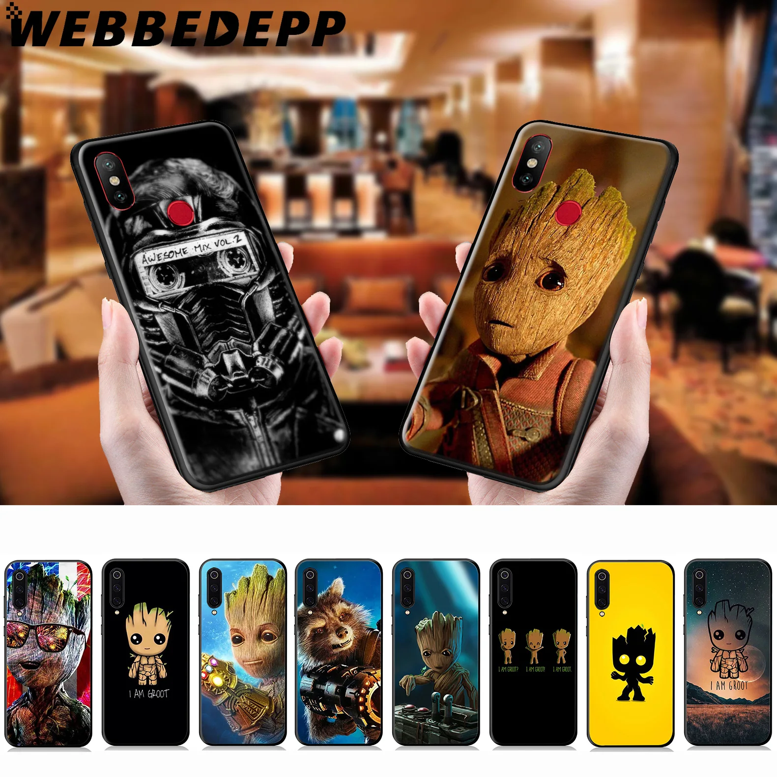 WEBBEDEPP Guardians for Galaxy Groot Soft Case Xiaomi Mi 9T 9 8 SE 6 A1 A2 A3 Lite MiA1 MiA2 MiA3 F1 MAX 3 Mi8 CC9E CC9 |