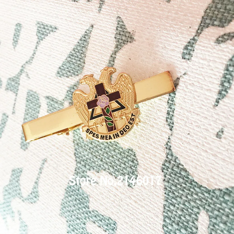 100pcs Custom Enamel Tie Bar Clips Masonic Masonry Freemason Gift Metal Craft Scottish Rite Rose Croix Cross 32 Degree | Дом и сад