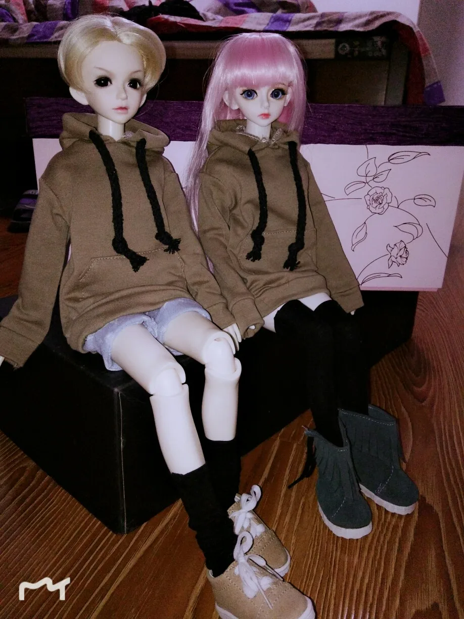 T02-X547 Blyth кукольные одежда 1/3 1/4 bjd 1/6 мягкого плюша; аксессуары для куклы свитер рваные джинсовые шорты 2 шт./компл