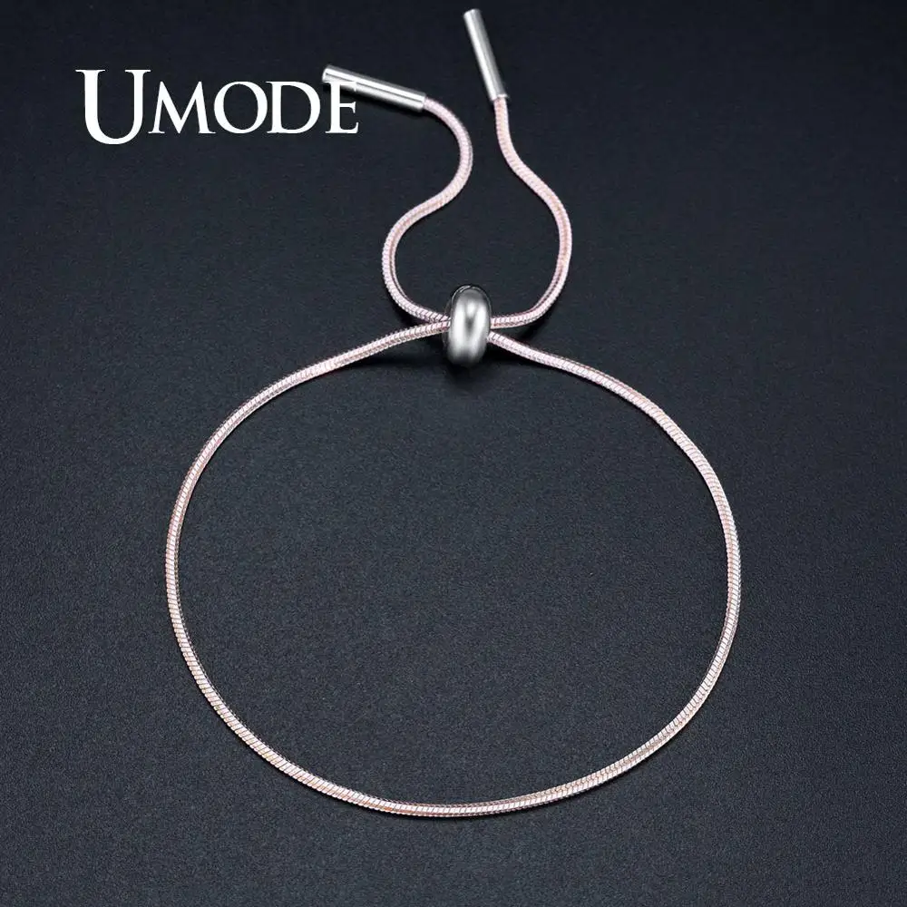 Женские браслеты с розовой веревкой UMODE белого и золотого цвета тонкие простые