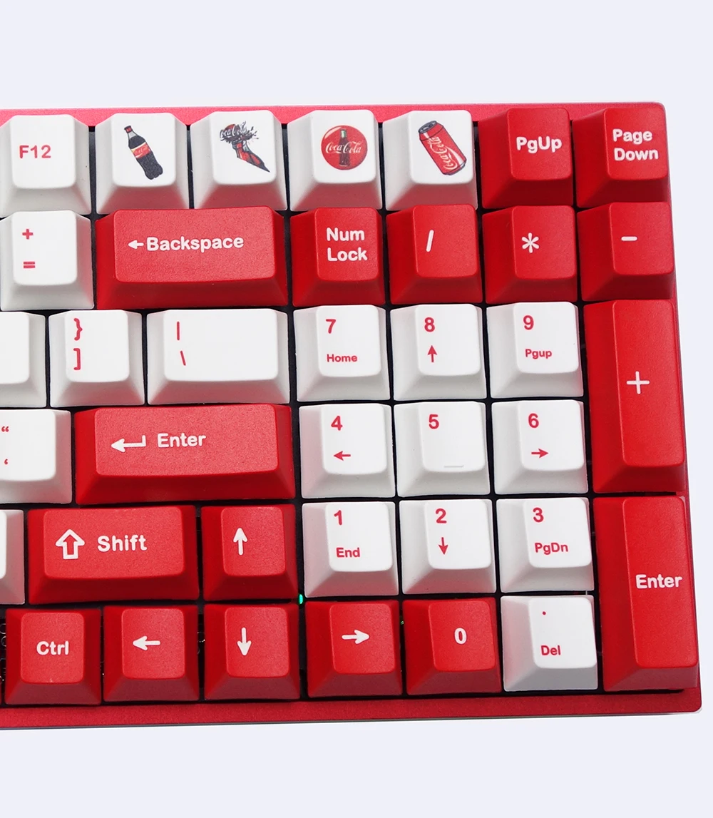 Cola тема 132-key PBT краситель-сублимированные брелки ANSI Вишневый профиль для 64 84 87 96 108 для Cherry MX переключатели механическая клавиатура