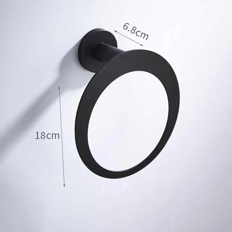 only towel ring Amibronze, 304, нержавеющая сталь, аксессуары для ванной комнаты, черная краска, полотенце, бар, полотенце, кольцо, держатель для бумаги, ткань, крючок, аксессуар T200S - Цвет: only towel ring
