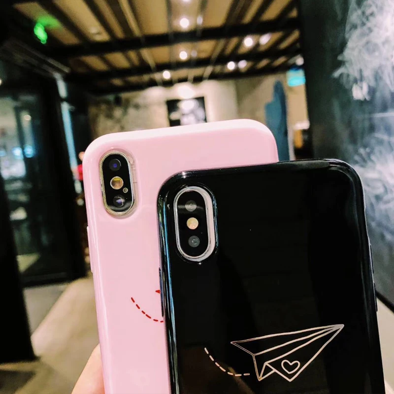 Lovely Cute Cartoon Airplane Phone Case For Huawei P20 pro lite on Honor 9 10 V10 Play Glossy Soft TPU Cover |