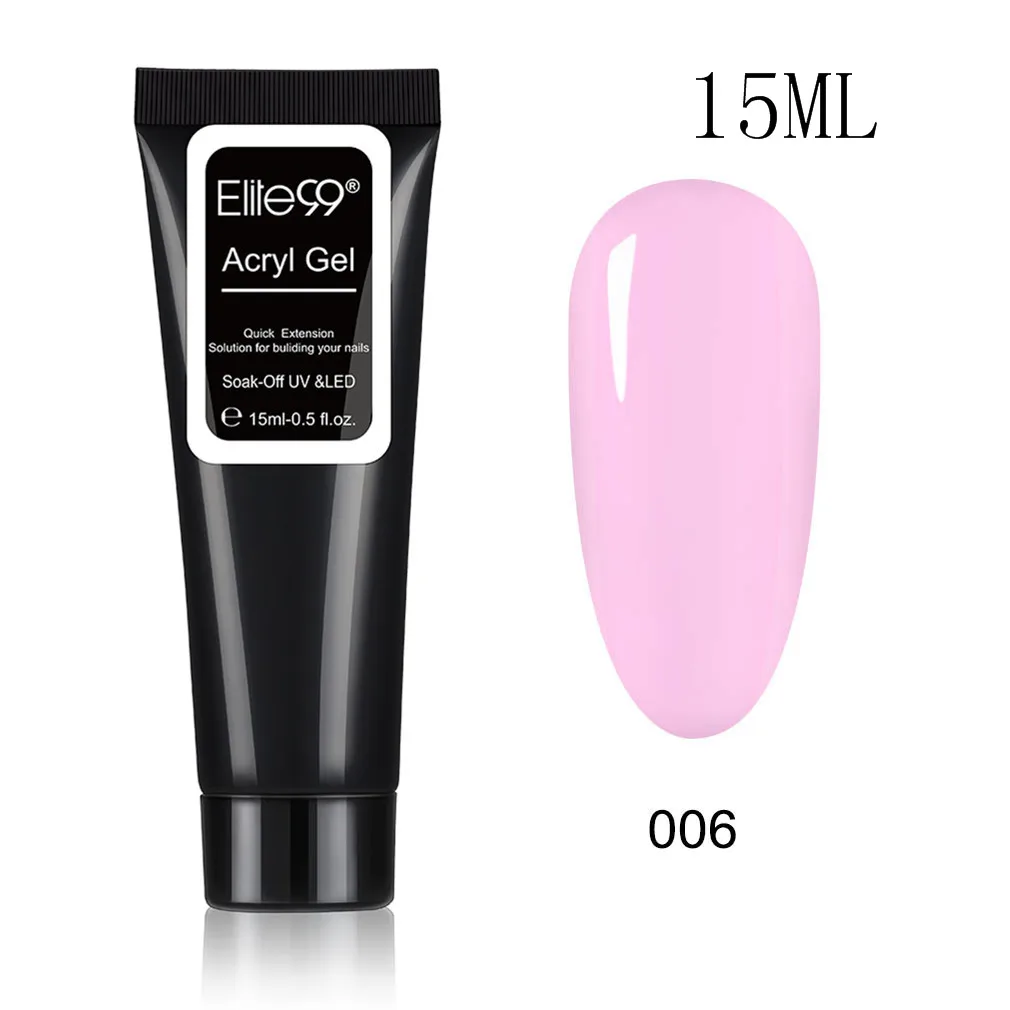 006-15ml Elite99 акриловый поли гель с кристаллами УФ светодиодный гель-кончик использовать с гвоздь акриловое перо усиление скольжение Быстрый гель продлевающий половой акт - Цвет: 006-15ml