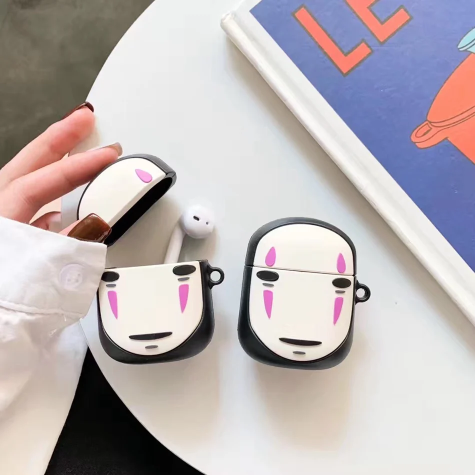 Для AirPods 1/2 чехол милые Мультяшные наушники аниме чехол для Apple Airpods 2 мягкий силиконовый защитный чехол Fundas с карабином