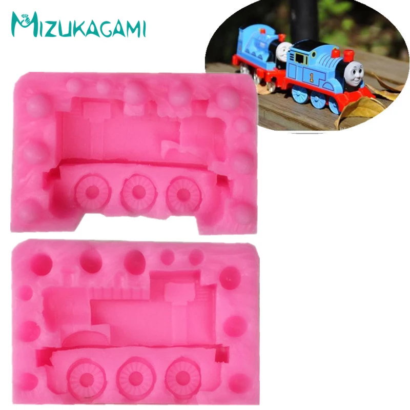 Новый 3D мультфильм форма поезда шоколадная силиконовая DIY помадка торта для
