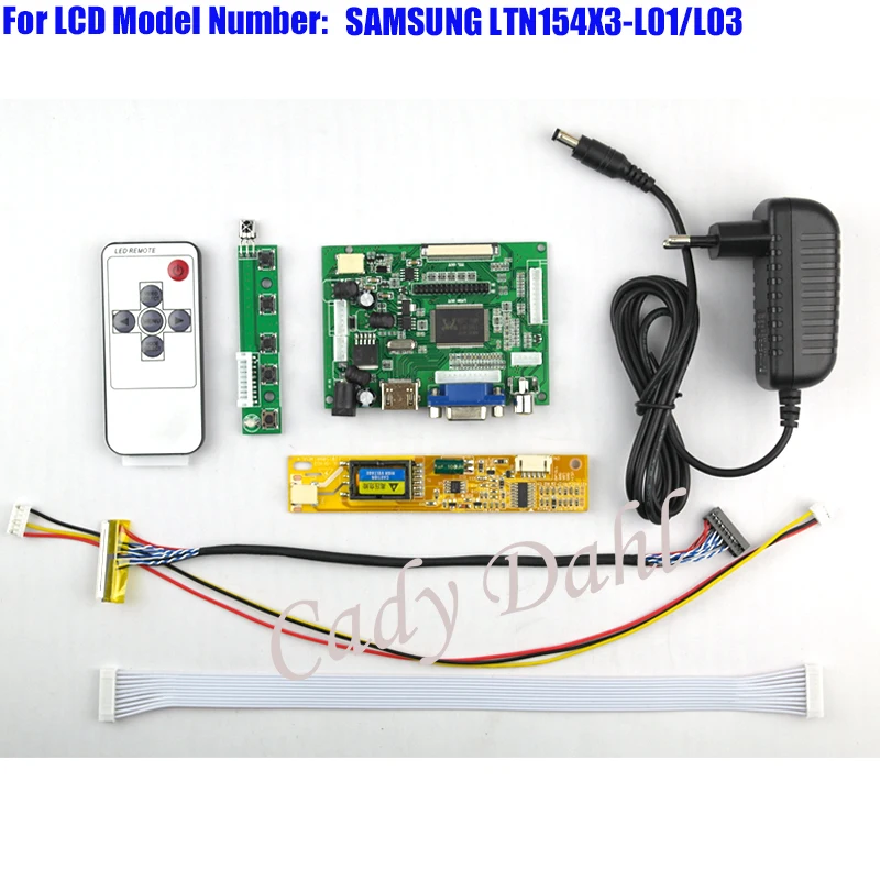 Плата контроллера HDMI VGA 2AV + инвертор с подсветкой кабель Lvds 30P пульт