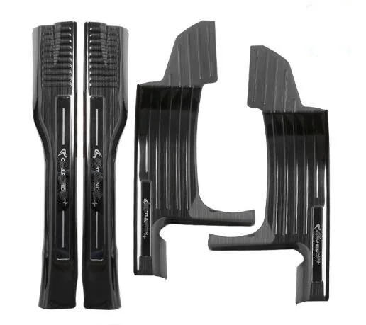 black in door sills Для Mitsubishi outlander 304# нержавеющая сталь автомобильные пороги защитная пластина, декоративная пластина, порог - Цвет: black in door sills