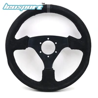 13 330mm steering wheel suede leather black sutures steering wheel flat racing steering wheel