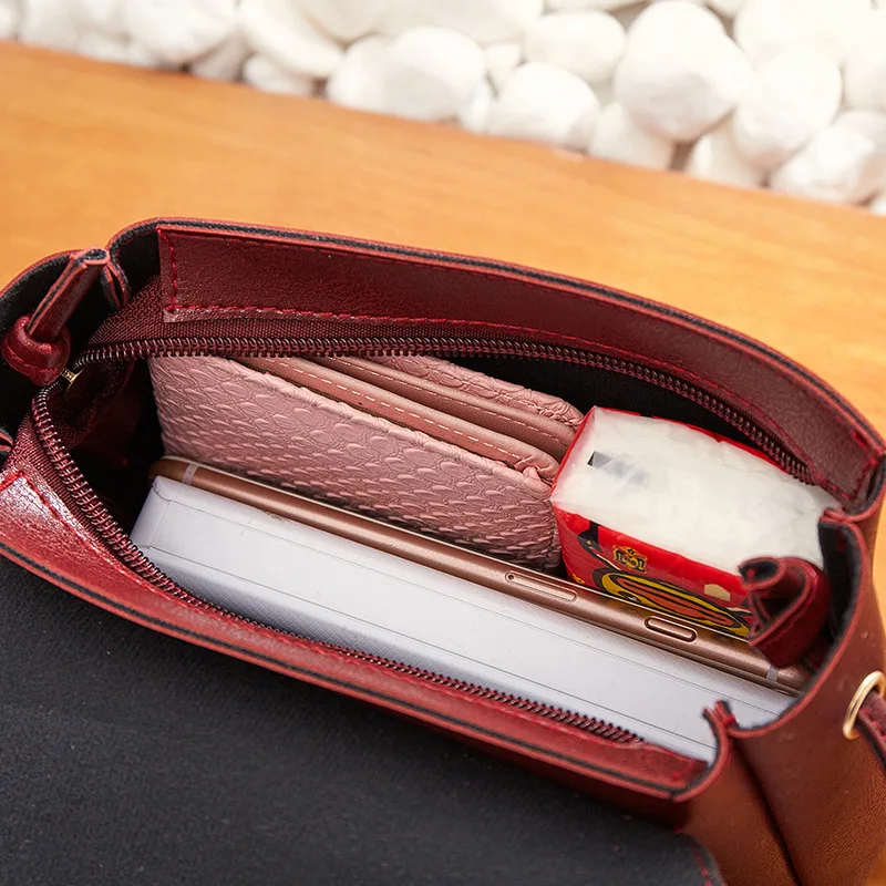 2019 модная женская однотонная маленькая сумка из искусственной кожи через плечо