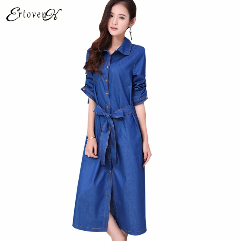 Женские джинсовые платья Летняя Новинка 2017 г. Ковбойское платье с длинными