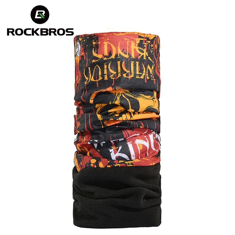 ROCKBROS зимняя теплая флисовая маска для велоспорта на открытом воздухе бандана
